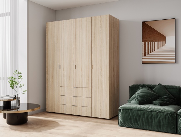 Шафа гардеробна Doros Гелар (4 дв. + 3 шух.) дуб сонома 