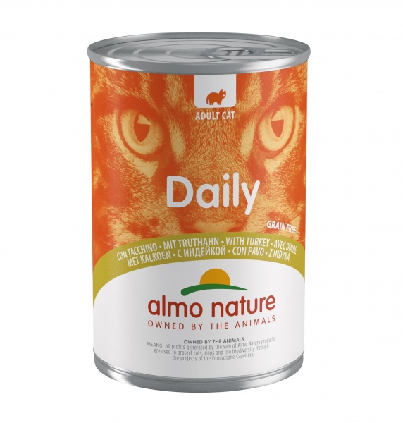 Консерва для дорослих котів Almo Nature Daily Menu з індичкою