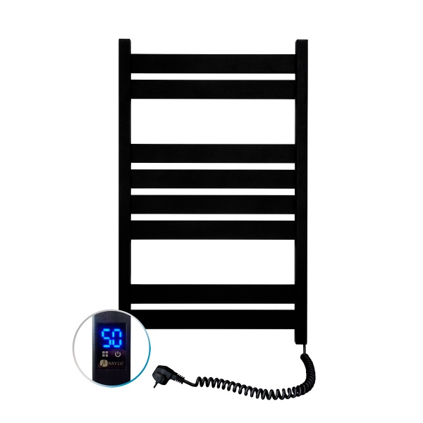 Рушникосушарка електрична NAVIN Largo 500х800 Sensor права чорний муар таймер (12-244053-5080)