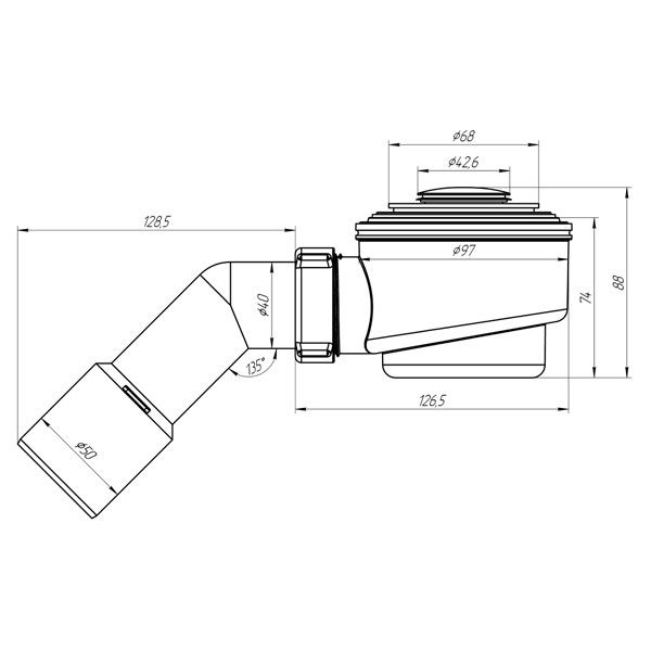 Сифон для душевого поддона Ani Plast E411CLEU