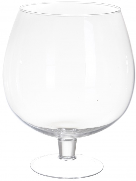 Ваза коньячка Брюссель стеклянная прозрачная 30 см 