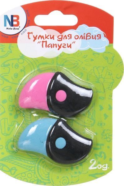Гумка для олівців Папуги 2 шт. KR971386 Nota Bene