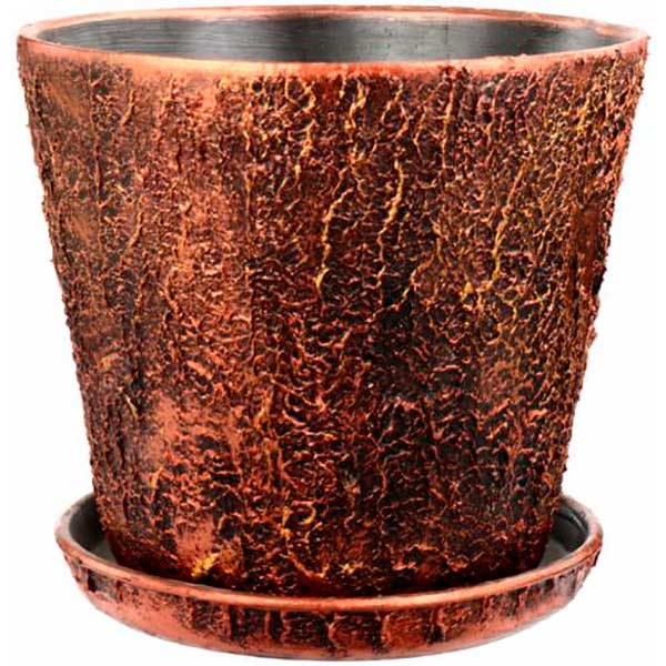 Горщик керамічний Євро №6 Павутина круглий антична бронза