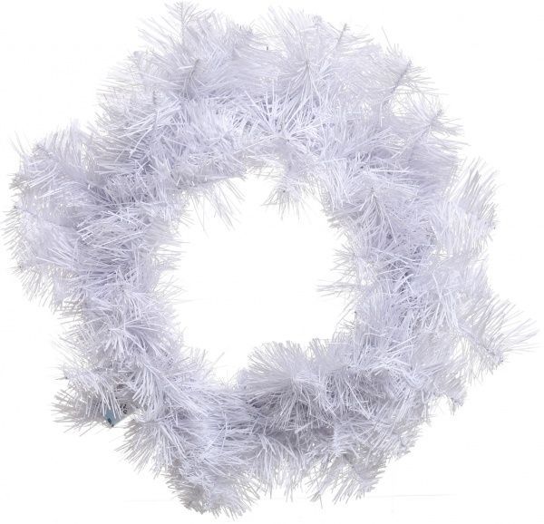 Вінок новорічний білий ПВХ d400 мм 