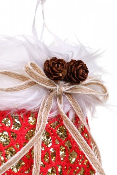 Ялинкова іграшка рукавичка червоно-золота 9194-8 