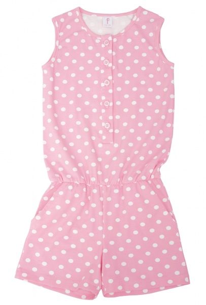 Напівкомбінезон для дівчаток Luna Kids р.104-110 білий із рожевим №0031/16196 