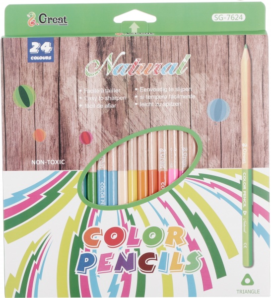 Набор цветных карандашей Nature 24 шт зеленый