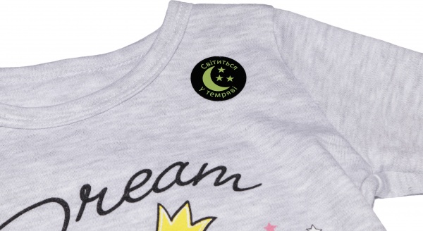 Пижама детская для девочки Фламинго 247-235 р.140 серый с рисунком 