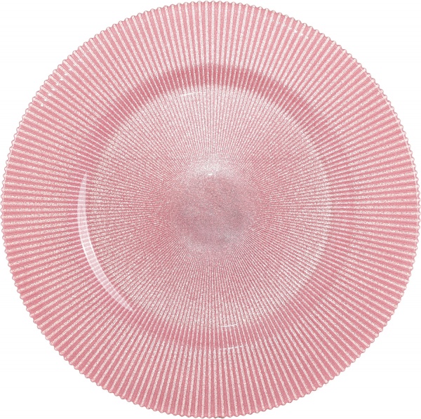 Блюдо Luce 33 см рожеве Dekor Cam 