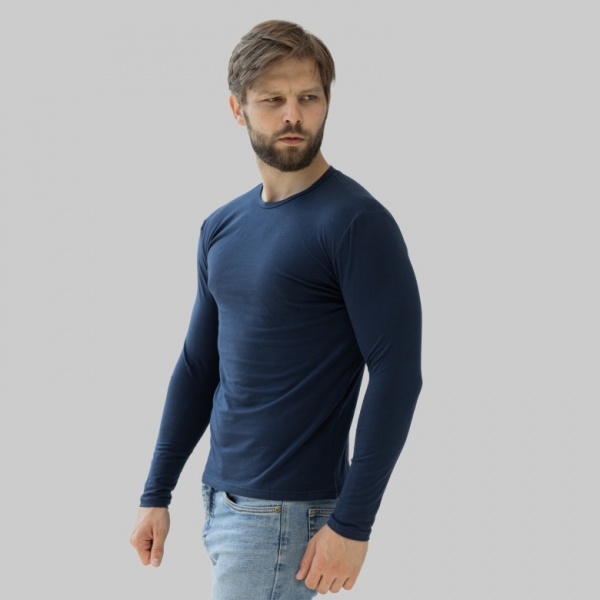 Футболка з довгим рукавом Vivioji 13070 р.M темно-синій