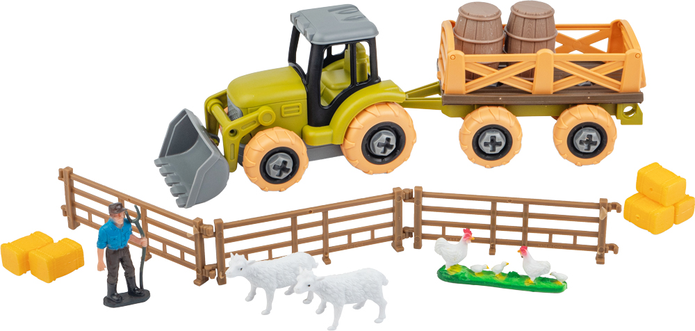 Ігровий набір OTAMANKO Веселий хутір (трактор, фермер з вівцями та курями) 532.01.57