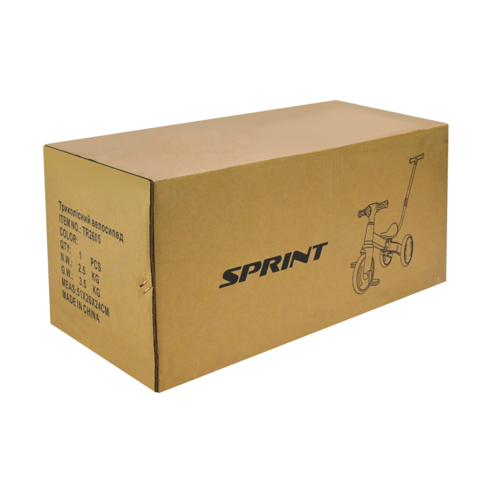 Велосипед трехколесный Shantou с родительской ручкой зеленый TR2605