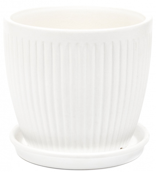 Горщик керамічний Вертикаль преміум круглий 1л білий 