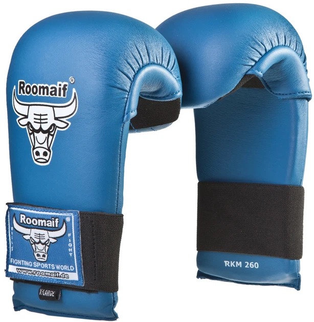 Перчатки для карате KAYO KRKM-260-S BLUE р. S синий