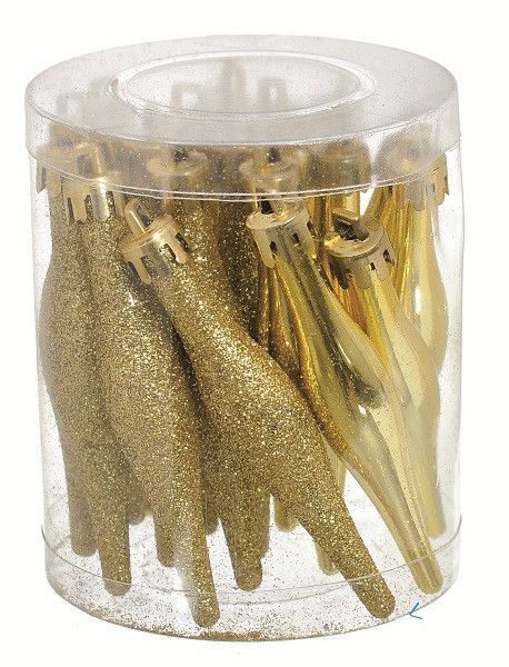 Набір новорічних прикрас Бурулька золото B-690684 9,5 см 18 шт./уп. 