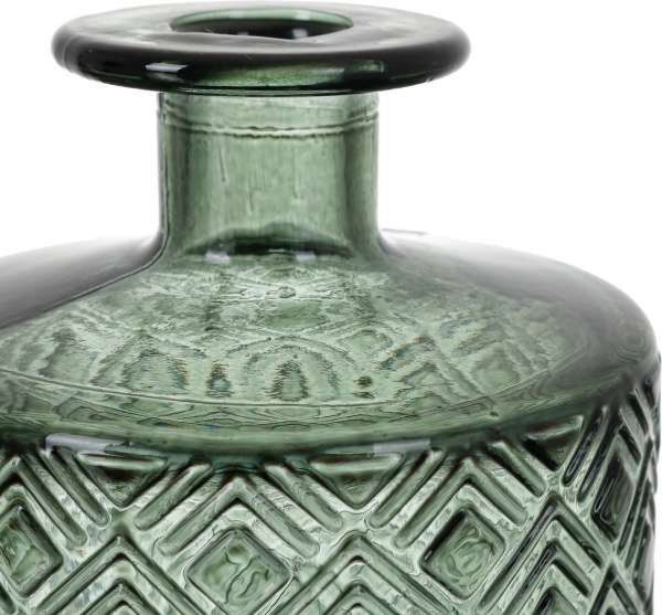 Ваза стеклянная San Miguel CUAD 5952DB751 12 см зеленый мирт 