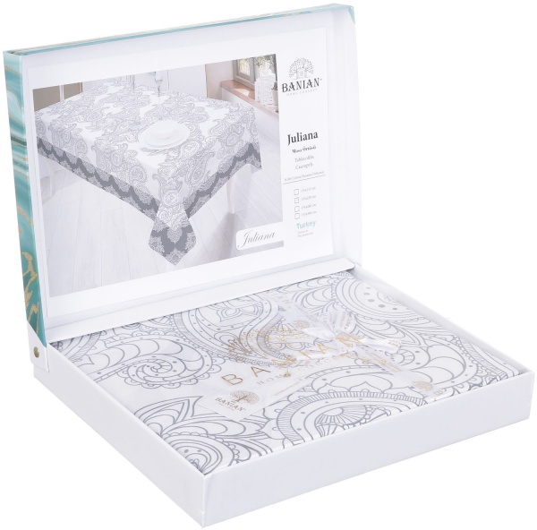Скатерть Juliana 160x220 см бело-серый Banian 