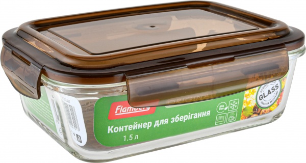 Контейнер для зберігання Original Rectangular 1500 мл коричневий Flamberg Smart Kitchen