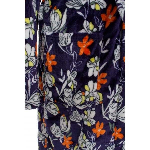 Халат домашний La Nuit Цветы р. M синий с принтом