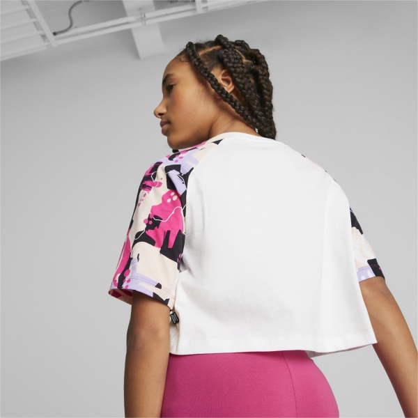 Футболка Puma ESS+ STREET ART RAGLAN AOP TEE G 67350702 р.140 білий