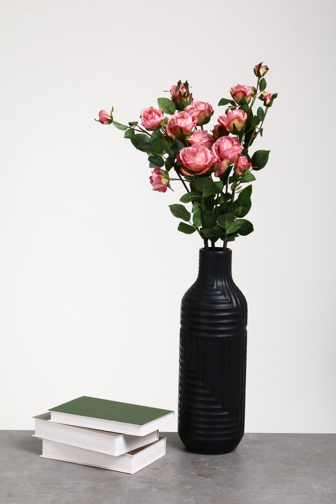 Ваза керамическая Pinsung Ceramics Rooricone 38 см черная матовая PS32931