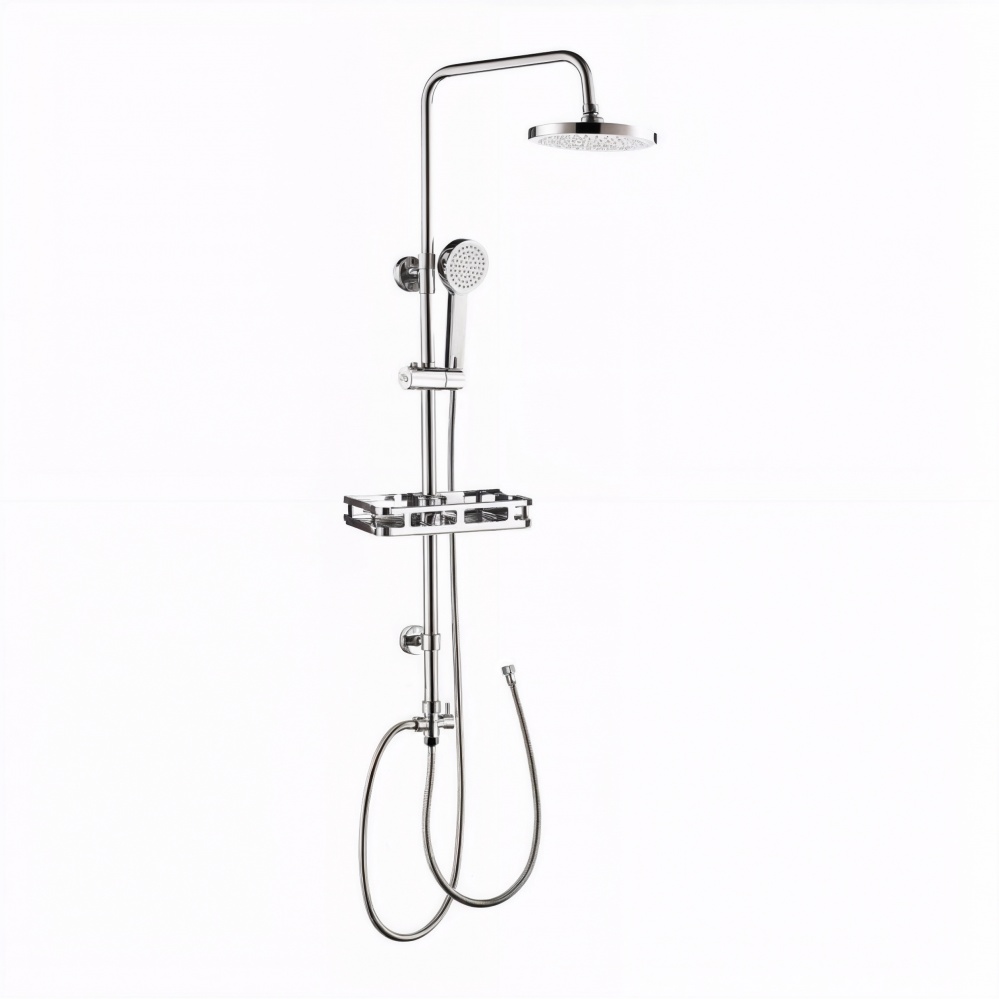 Душова система LUX (без змішувача, душ d200 мм ABS, лійка 90 мм 1 режим, шланг 1500 мм SS), хром