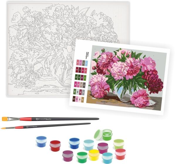 Картина за номерами Ніжні півонії Rosa Start 