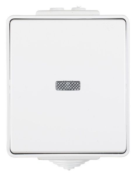 Вимикач вологозахищений одноклавішний Efapel Waterproof з підсвіткою 16 А 230В білий 48012 CBR