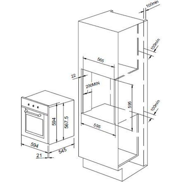 Духовой шкаф электрический Pyramida F 82 IV/R