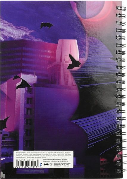 Зошит шкільний Batman WB4 96 аркушів клітинка А5 Поділля