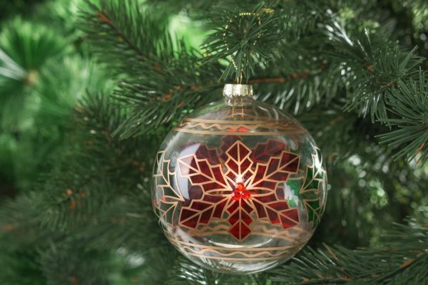 Куля скляна Пуансетія d100 JF152670R-10 прозорий