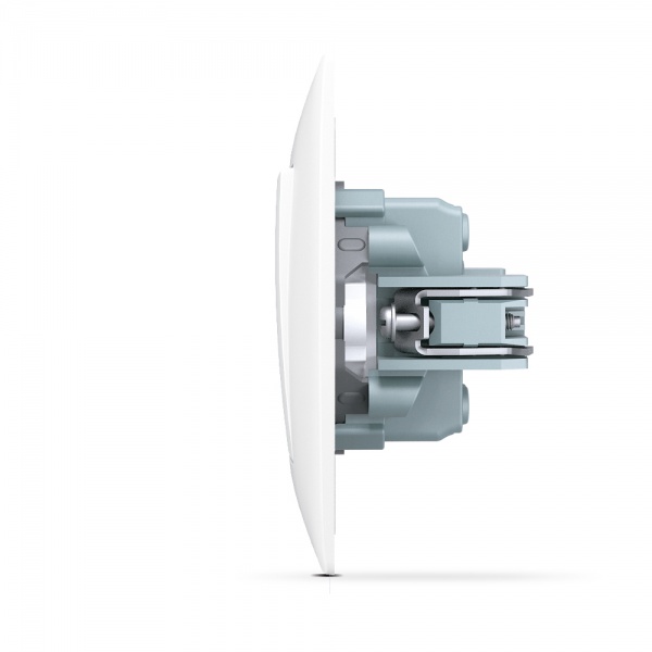 Вимикач прохідний двоклавішний TITANUM без підсвітки білий TF-ST-SW2P-W