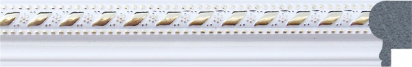 Молдинг Dellos Baget 261-14 белый с золотом 2900x21x16мм 