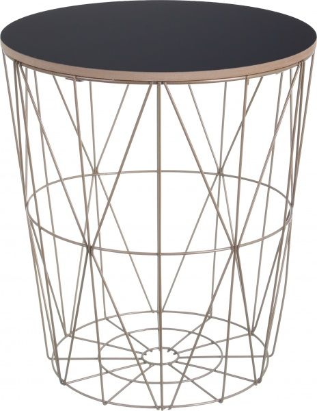 Стол-корзина Сканди 35х35х39 см чорный с золотым 