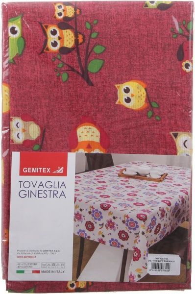 Скатерть Ginestra совы 120x160 см красный Gemitex 