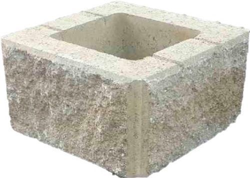 Блок декоративний бетонний колотий для стовпа 400x400x200 мм гірчичний Золотой Мандарин 