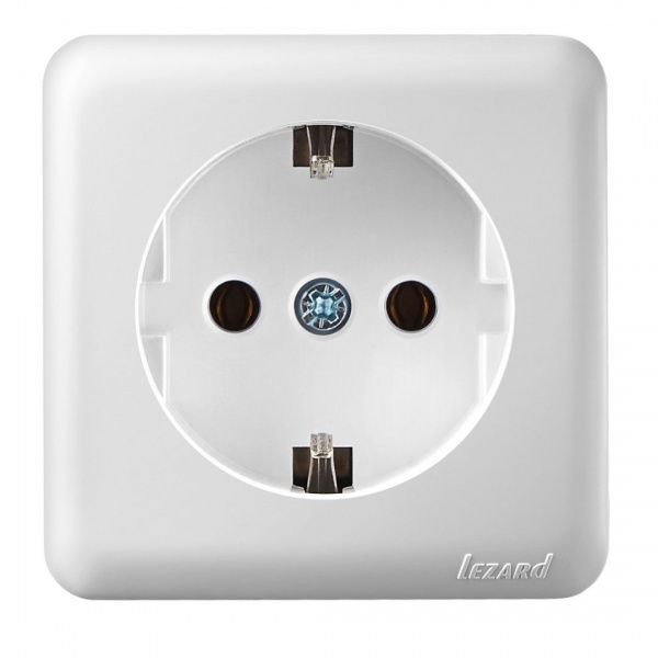 Розетка с заземлением Lezard Viola без шторок без крышки белый 751-0200-122B