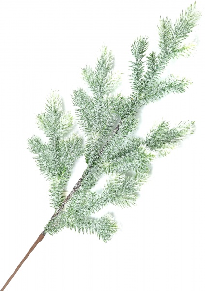 Декорація новорічна Dalian Everglory гілка хвойна засніжена 68 см EYK20-113 