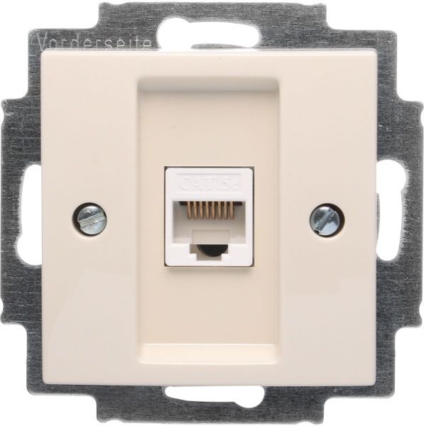 Розетка комп'ютерна + телефонна ABB Basic 55 кремовий 2561-92-507 DIY