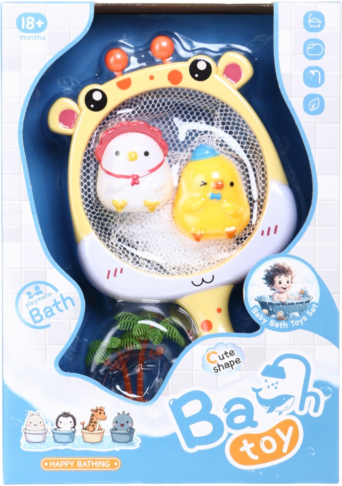 Набор игрушек для купания Shantou 4 шт. сачок желтый OTG0977969