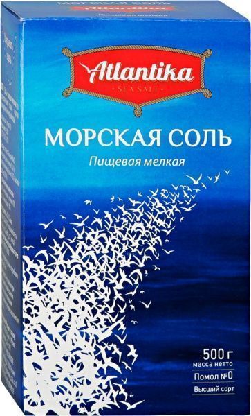 Соль морская мелкая 500 г Атлантика (4607005090492) 