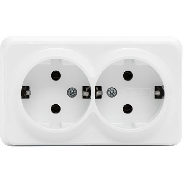 Розетка Gunsan Misya MS 05 11 150 двойная с заземлением белая