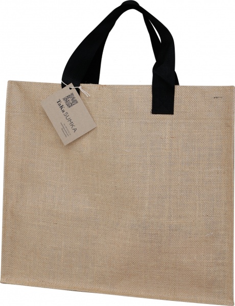 Сумка 48 D мішковина ламінована джутова 45x40x18 см 
