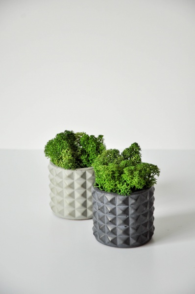 Кашпо декоративне Рiramid cup сірий бетон