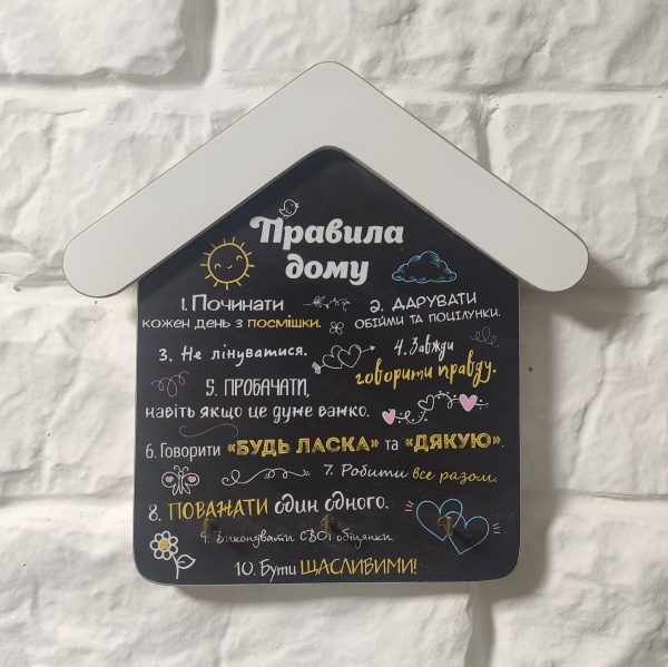 Ключница GrayCat Правила дома 18х18 см (кмм0103)