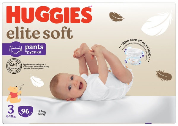 Подгузники-трусики Huggies Elite Soft 3 6-11 кг 96 шт.
