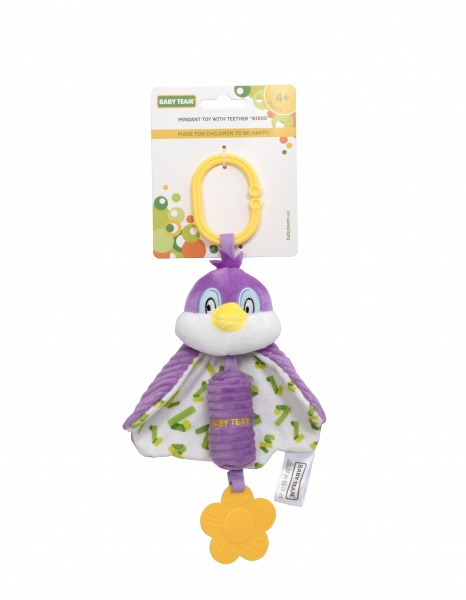 Іграшка-підвіска Baby Team з прорізувачем Пташки в асортименті 8521