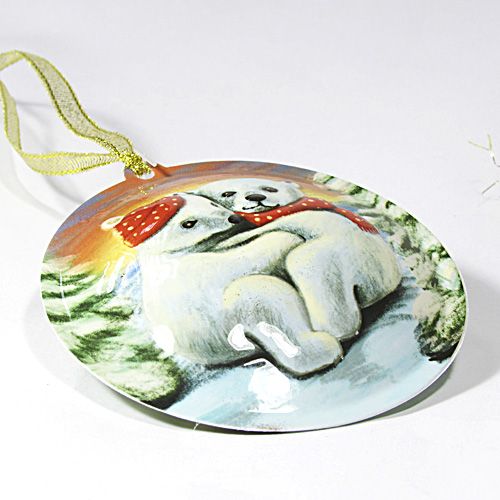 Ялинкова іграшка шар Ведмежата 9 см 