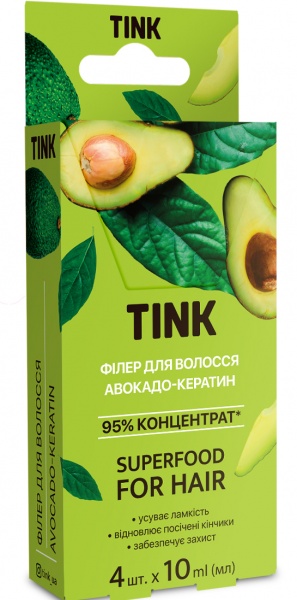 Філлер Tink Superfood for hair Авокадо-Кератин 10 мл x 4 шт 