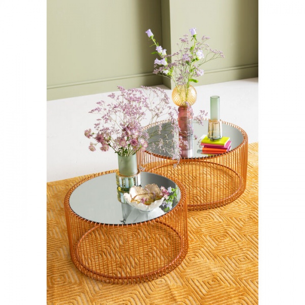 Стол декоративный KARE Design Wire Copper 34x70x70 см набор з 2 шт. 